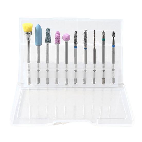 10Pcs/Set Universal Nail Grinding Head High Quality Sharp Lightweight Tungsten Manicure Grinding Heads Kit for Salon