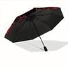 1pc Floral Mandala Automatic Open 8-Rib Windproof Umbrella, Travel & Commuting, Suitable for All Seasons
