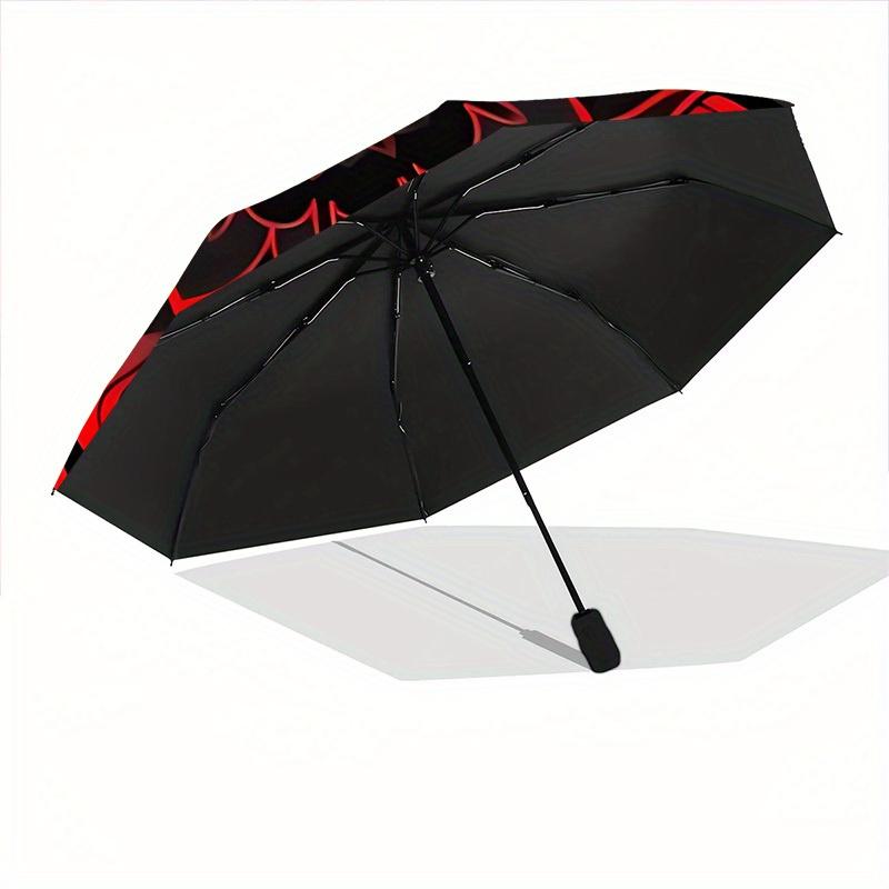 1pc Floral Mandala Automatic Open 8-Rib Windproof Umbrella, Travel & Commuting, Suitable for All Seasons