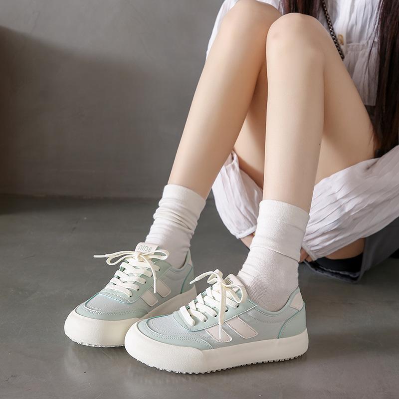 Fashion Autumn New Style Thick Sole Canvas Shoes Leisure Fashion Women's Shoes Simple Increase Height Lace Up Women's Shoes