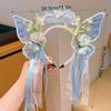 Fairy Flower Headband For Children Sweety Butterfly Element Tassel Hair Crown Girls Art Photography Hair Accessories Hair Hoop