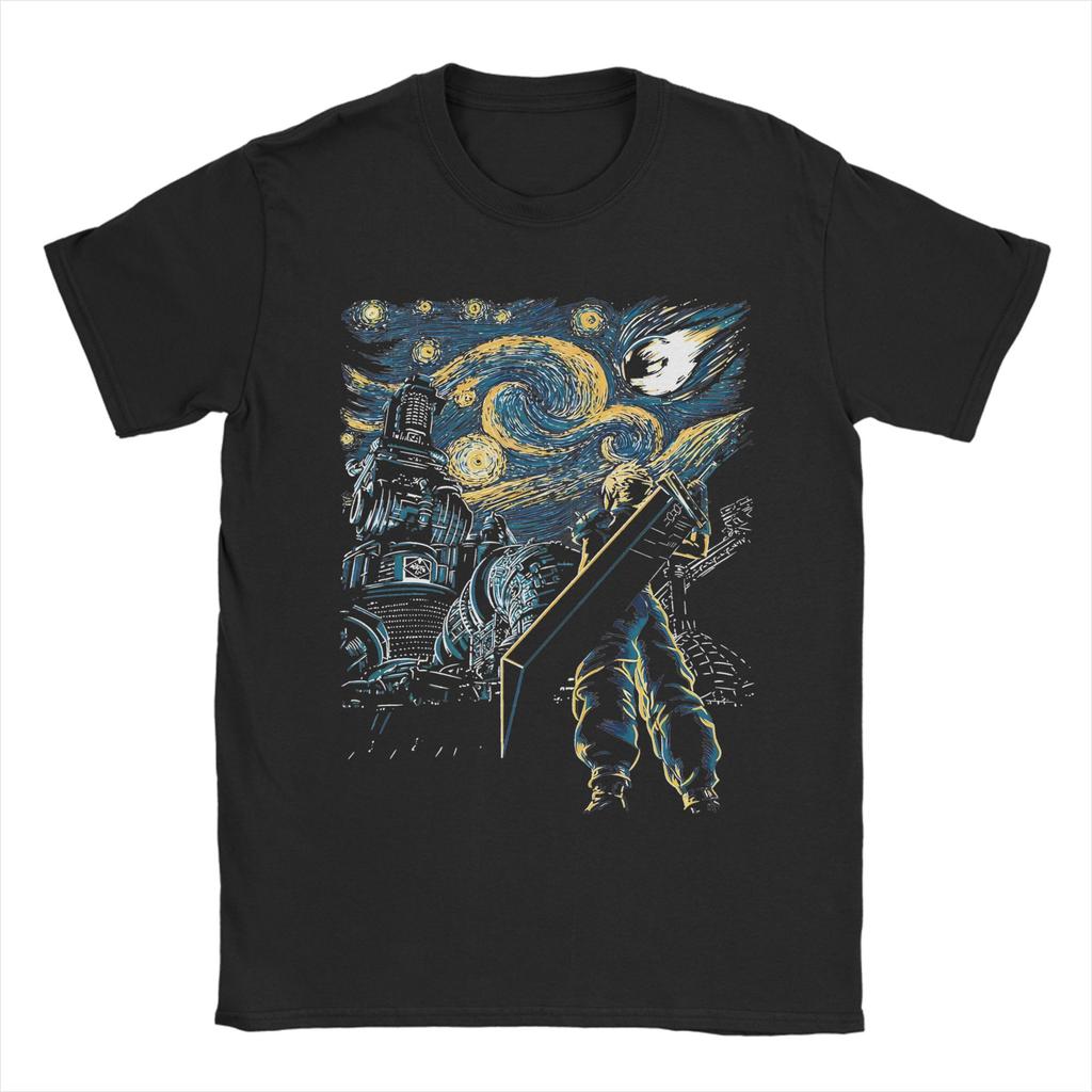 Unisex Chibi Cloud No Coffee No Workee Final Fantasy T Shirt Cotton Tops Vintage Short Sleeve Crewneck Tees Summer TShirt