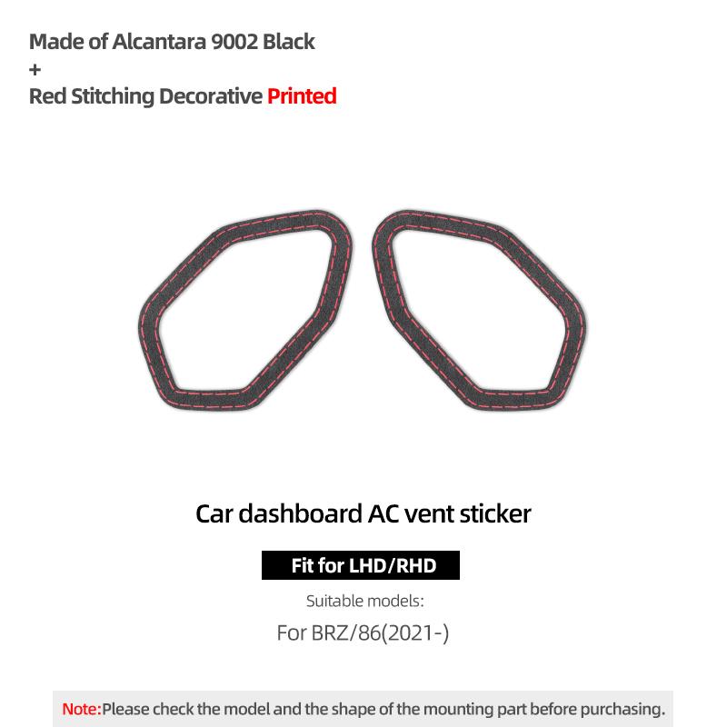 Betterhumz Pour Subaru BRZ/Toyota GR86 - Fabriqué en Alcantara Autocollants de Garniture d'Évent de Tableau de Bord de Voiture Accessoires d'Intérieur de Voiture
