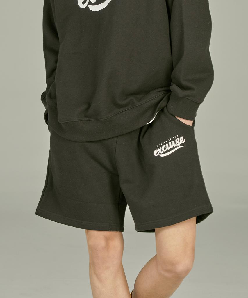 Igseukeoseu Ec Wide Half Sweatpants Black