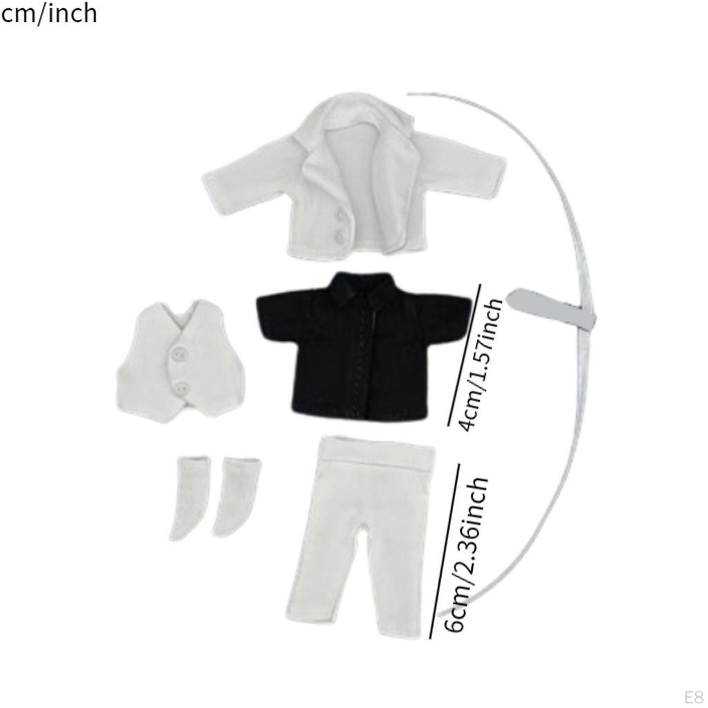 1/12 Doll Clothes, Handmade Full Suit, Costume with Jacket Pants for 6in Model Year Gifts
