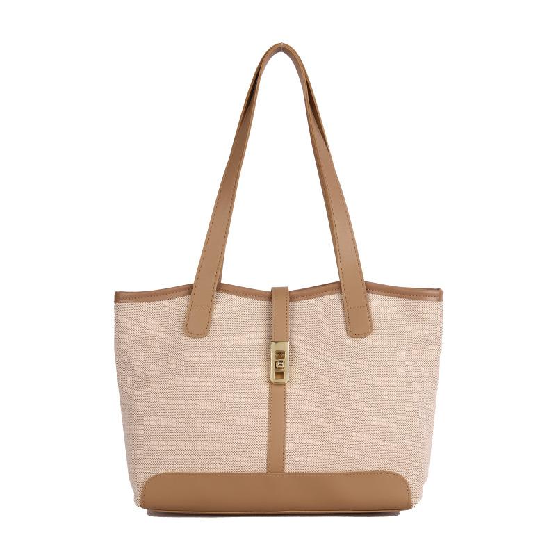 Commuter fashion hand carry women s bag versatile large capacity shoulder bag splicing temperament tote bag хаки