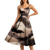 Women's Casual Halloween Print Round Neck Sleeveless Dress for Holiday Party