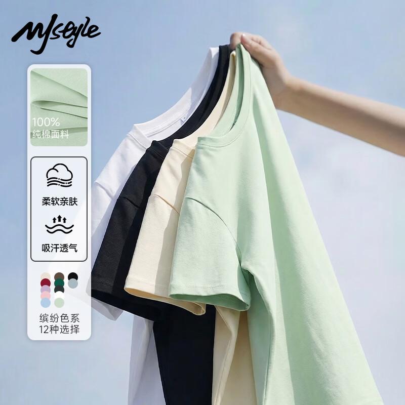 MJ STYLE Women s 100% Cotton Short Sleeve T-Shirt L