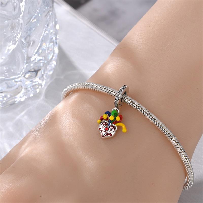 New Arrivals Colorful Clown Balloon Poker Amusement Park Collection Copper Dangle Charm Compatible With Authentic Bracelets Delicate Do It Yourself Gi