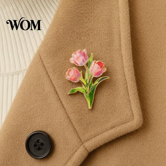 Bright Color Enamel Pin Brooch Pin, Flower Design with Smooth Edges, Lightweight Zinc Alloy Badge for Jackets Scarves Bags Gift