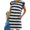 Abiti casual larghi a righe patchwork da donna