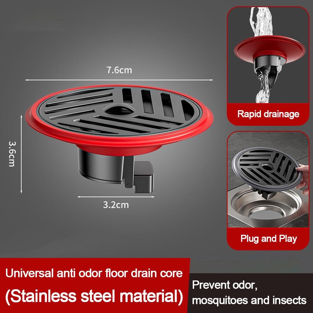 

Round Sink Strainer Stainless Steel Sewer Drain Filter Plug Durable Fast Drainage Floor Drain 2