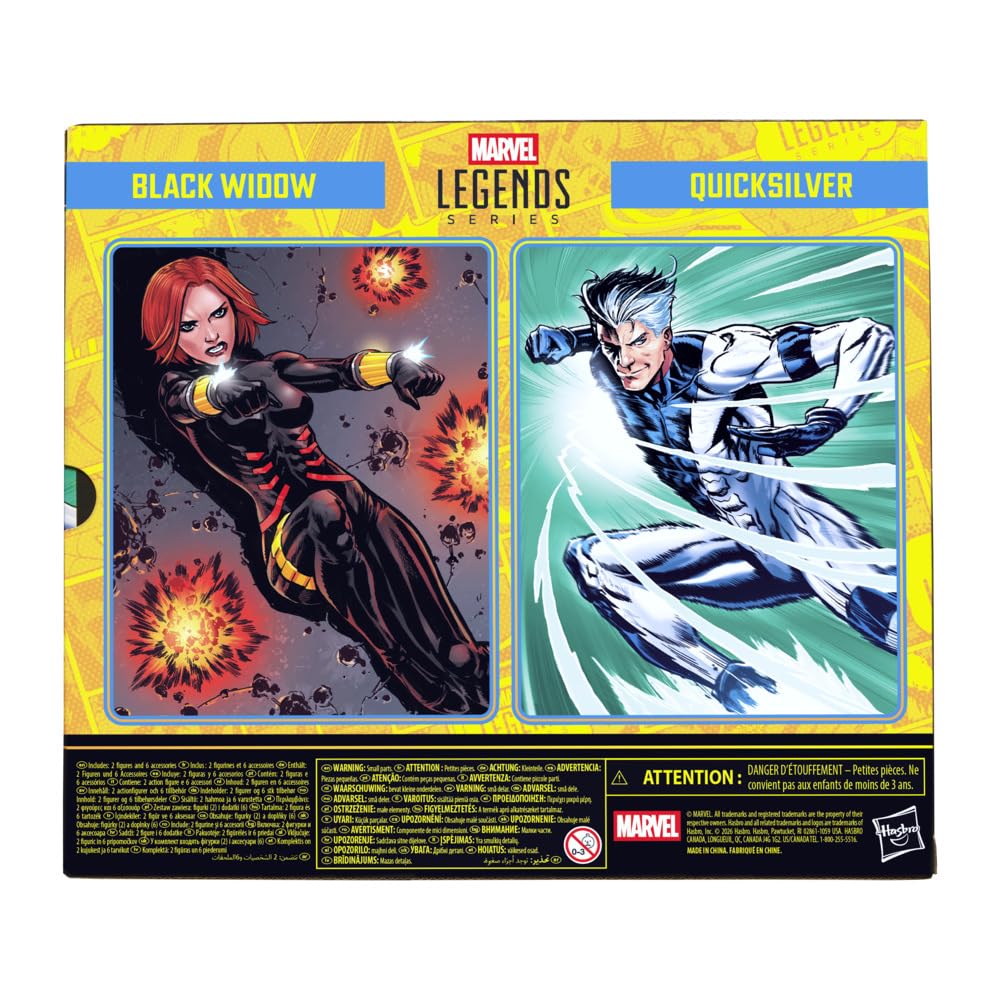 Hasbro MARVEL Legends Series Black Widow The Crossing Comic Collection 15cm Action Figure G2122 & Quicksilver, Avengers (Authentic)