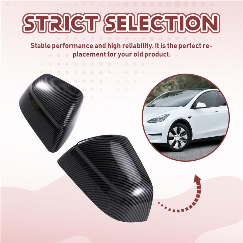 Car Rearview View Mirror Shell Cap Trim Cover Side Door Mirror Cap For Tesla Model Y Juniper 2025