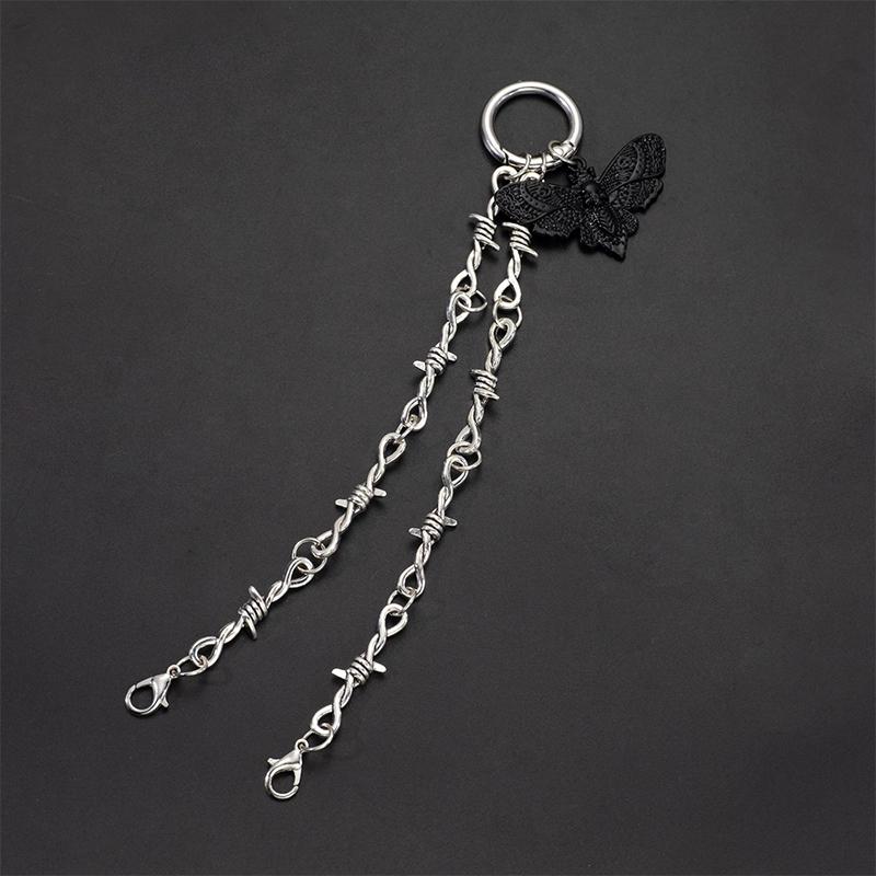 

1Pc Retro Detachable Skull Moth Pendant Shoe Decor Chain Easy-Release Buckle Mechanism Ideal Diy Accessory