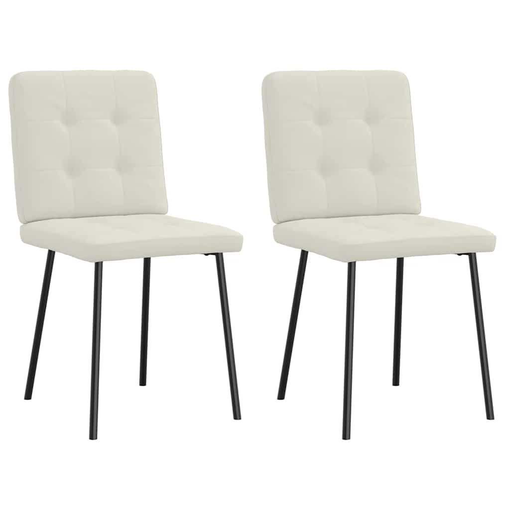 Dining Chairs 2 Pcs. Cream Velvet