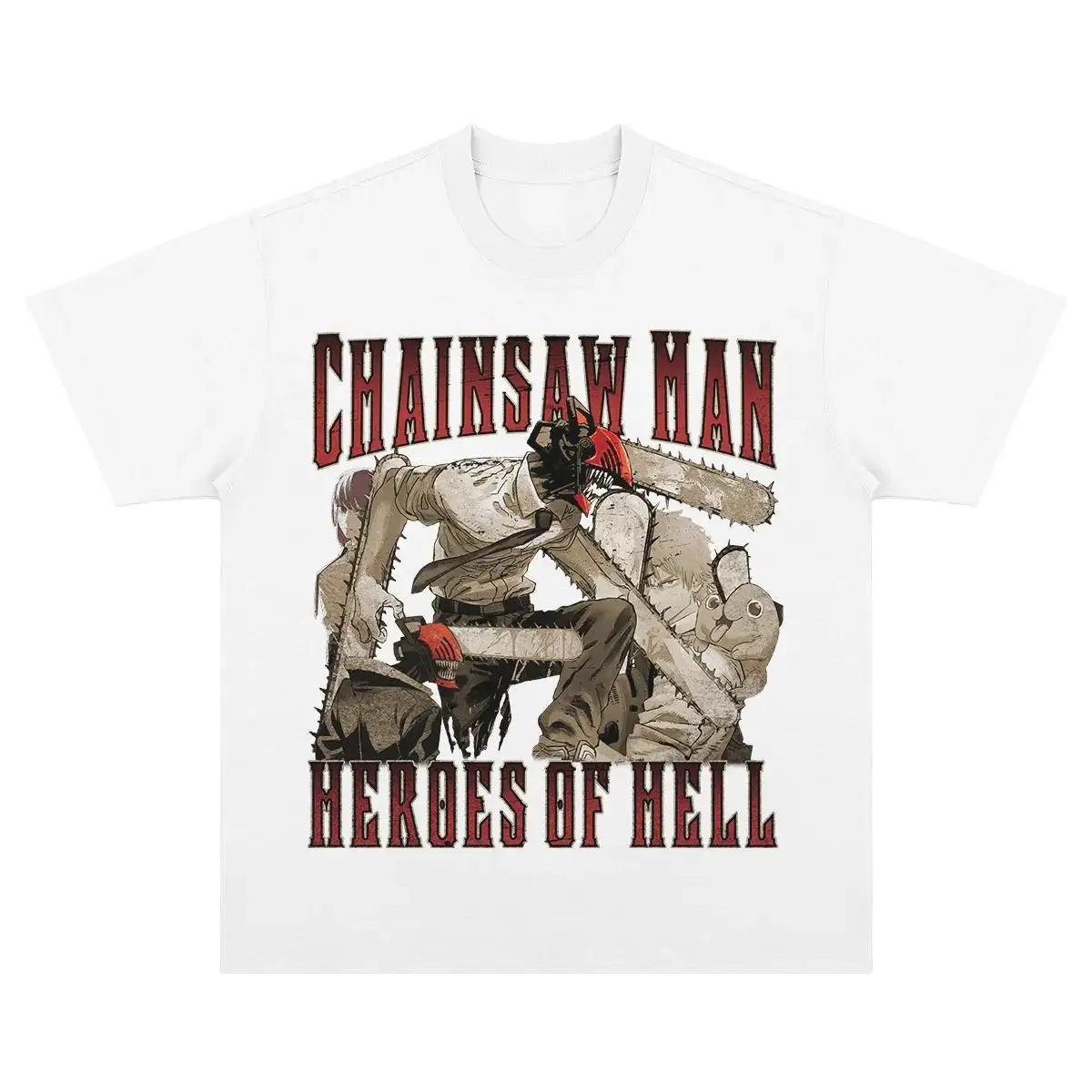 

2026 Japanese-style Collaboration Chainsaw Man Merchandise Denji Printed Versatile Pure Cotton Anime Short-sleeve T-shirt Tops XXXL