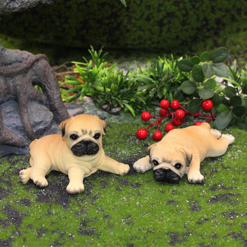 Resin Animal Pug Craft Small Dog Ornament For Party And Holiday Ideas Gift