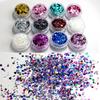 1 Box Sparkly Face Jewelry Laser Sequins Decorations Eye Shadow Nail Art Glitter Powder Body Art Stickers Makeup Festival Party