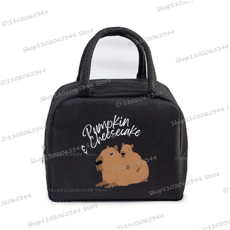 Kawaii Capybara Design Brotdose Aufbewahrungstasche Damen Cartoon Capybara Druck Tragbare Bento Taschen Tier Capybara Liebhaber Lunchtaschen