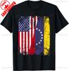Venezuelan Roots Half American Flag Cotton TShirt Summer Casual Patriotic Gift Lightweight Breathable Trendy for Unisex WOMEN
