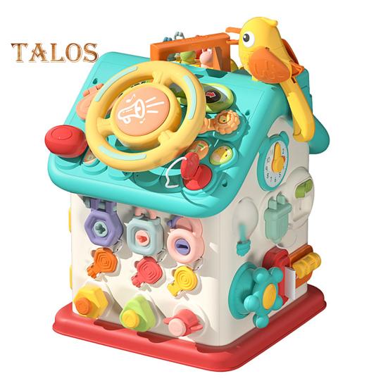 

Шестигранный игровой домик для малышей со светодиодной подсветкой, многофункциональный кубик для развития сенсорных навыков у детей, обучающий дошкольный игровой домик разноцветный