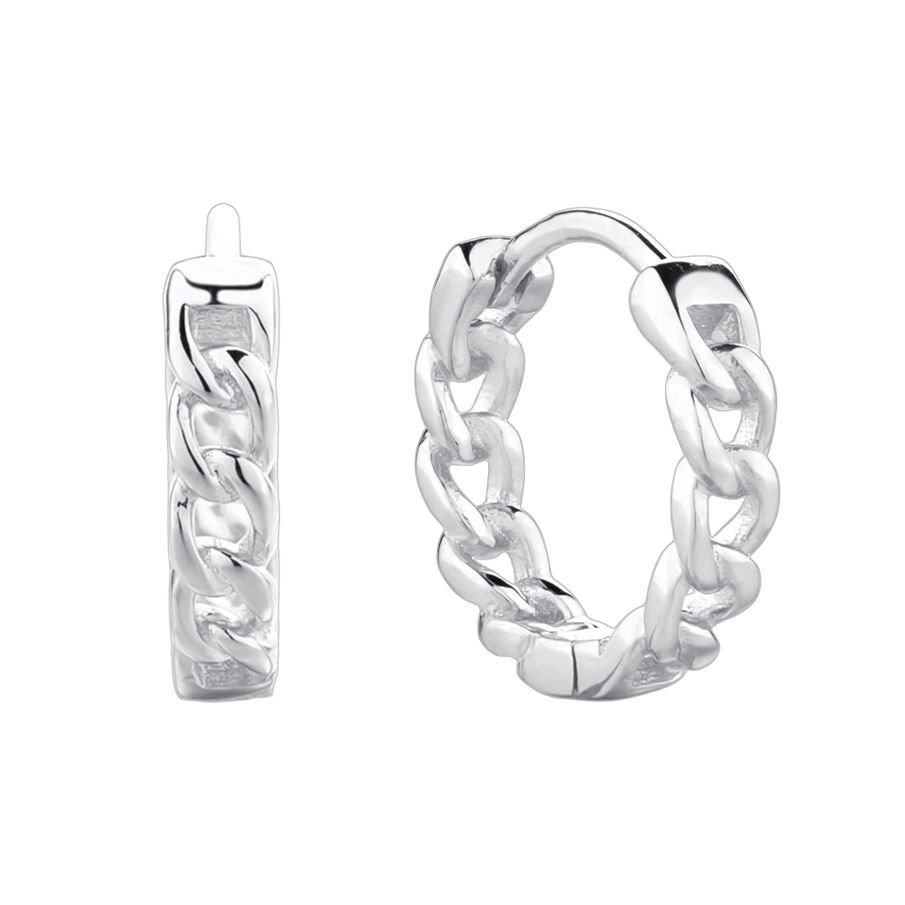 925 Sterling Silver Chain Earrings, High-End Niche Exquisite Twist Ear Buckles, Simple Ins Hollow Circle Jewelry