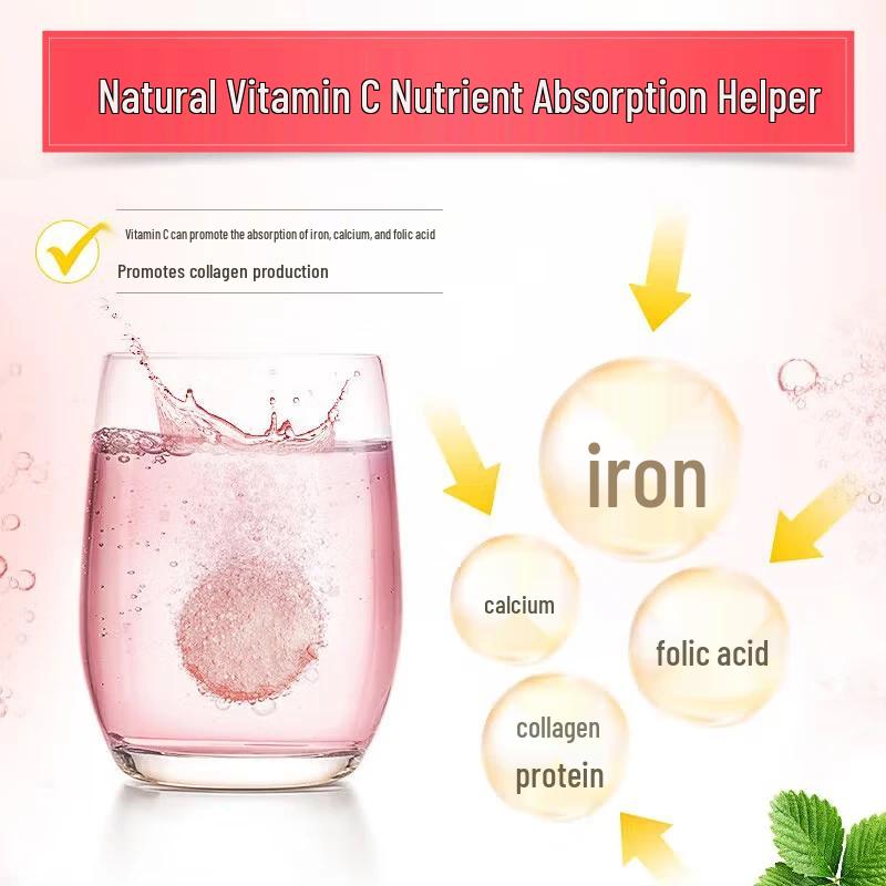 Swisse Vitamin C Effervescent Tablets, Refreshing Strawberry (6-Pack)