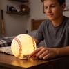 Softball Shaped Night Light for Bedroom Desk Bedside Decor, Cute Baseball Ball Lamp