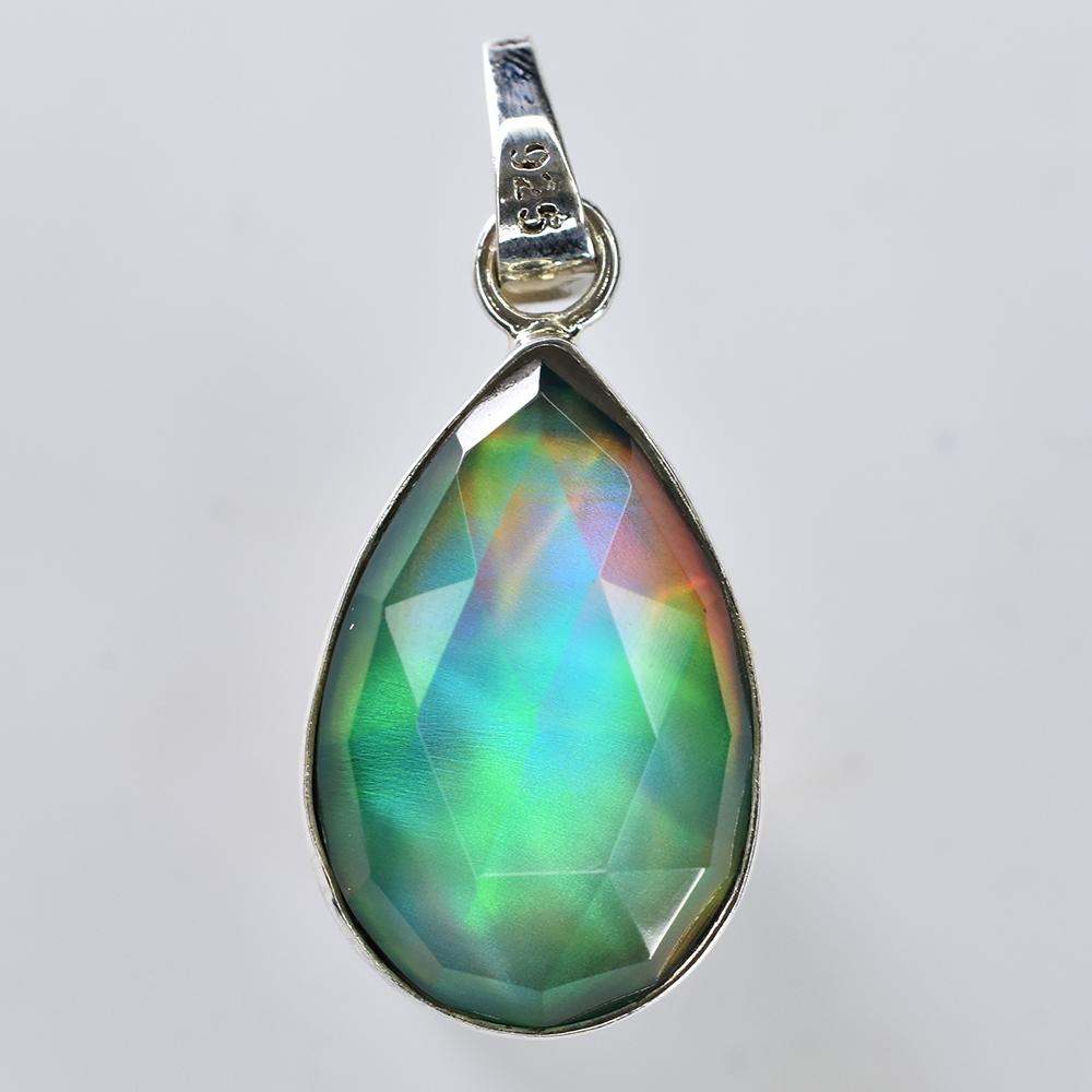 Natural Opal Pendant 925 Sterling Silver Gems 20ct Pear October Birthstone for Gem Collections