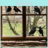 Modern Minimalist Black Crow Glass Window Wall Sticker For Halloween Living Room Decor