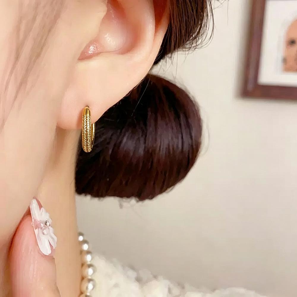 Elegant Geometric Zircon Round Earrings for Women - Luxurious, Exquisite, and Stylish Ear Ornaments
