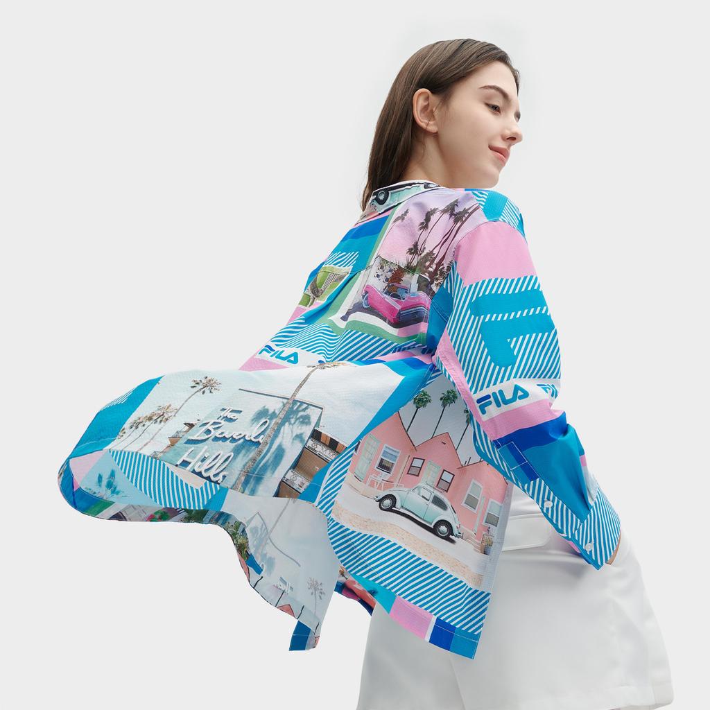 New FILA SS24 Shirt Women's All Over Print F11W428402FZA