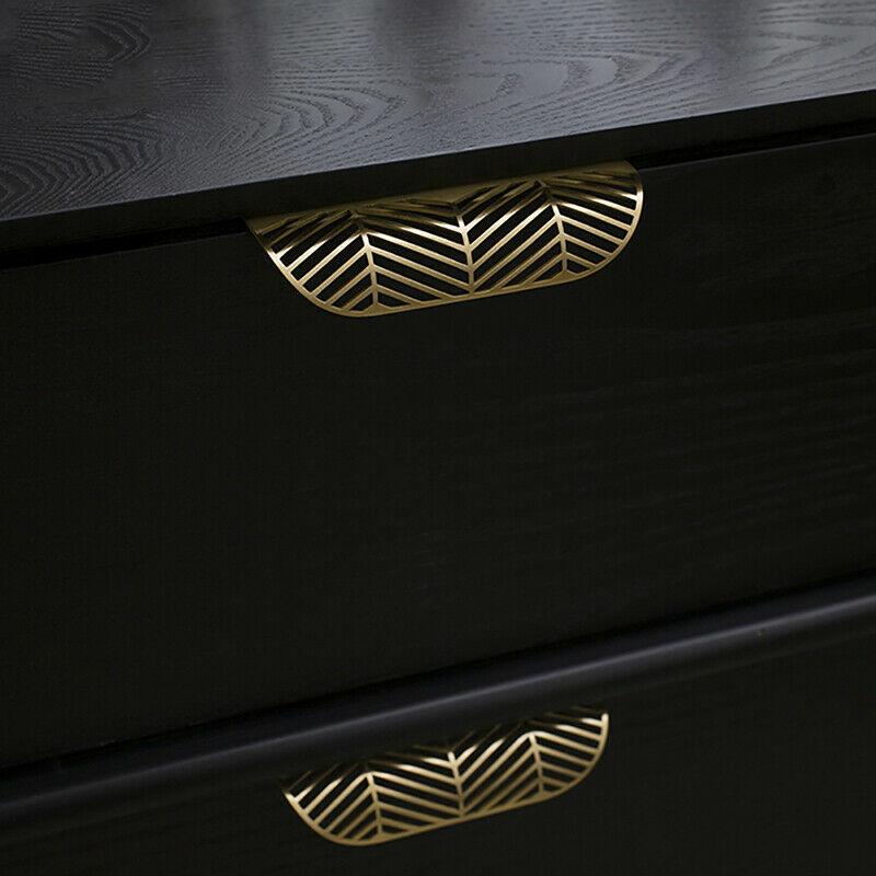 Leaf Shape Furniture Cupboard Cabinet Wardrobe Drawer Pull Knob Brass Handle