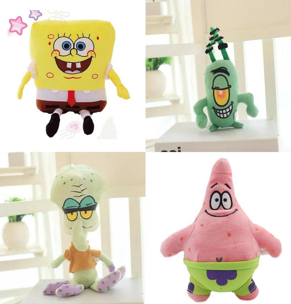 Set di Giocattoli Peluche Corti Carini Cartoni Animati Polpo Granchio Stella Marina Lumaca Serie Spongebob