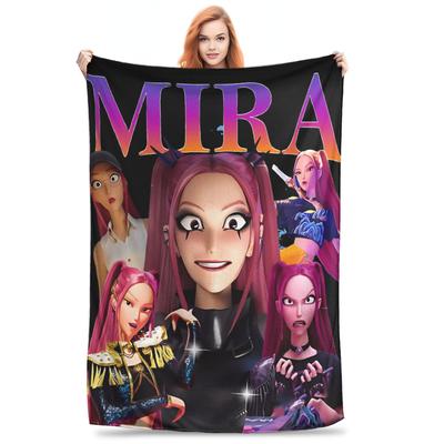Mira Kpop Demonų Medžiotojai Flanelinis pledas Žieminis Minkštas apklotas vaikams Lauke Pūkuota lovatiesė Sofos lovos užvalkalas