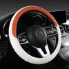Perforated Nappa Leather Car Steering Wheel Cover Warm In Winter and Cool In Summer, Universal 15 Inch,  Anti-Slip, Odorless