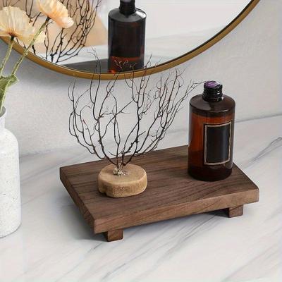 1 Stück Holz Badezimmer Tablett Sockelständer Badezimmer Dekoration Dekorative Holz Erhöhung Küchen Seifenschale Halter für Waschtisch Arbeitsplatte