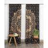 3D Print Black and Gold Hippy Mandala Curtain 2 Pieces Free Shipping Thin Curtains Room Bohemian Decoration Bedroom Living Room