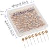 1/8 Inch Map Tacks, Push P, Plastic Round Head, Steel Point,100-Count,Gold Colors