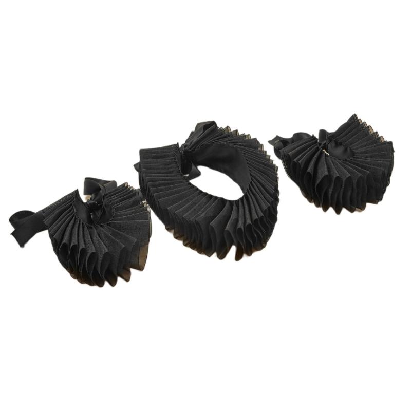 Vintage Kołnierz Kryza na Szyję Zestaw Falban Mankietów Renesans Elżbietański Steampunk Kostium Cosplay Akcesoria na Imprezę Halloween