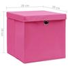 VidaXL Boîtes de rangement avec couvercles 4 pcs 28x28x28 cm Rose