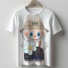 Girl Pink T-shirt Cotton Cute Anime Tees Short Sleeve Trend Kawaii Cartoon Kids Casual Street Clothes Party Birthday Gift