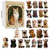 Cat Lovers Advent Calendar Christmas Countdown Calendar 2D Acrylic Cute Cat Calendar Artistic Holiday Ornament for Christmas