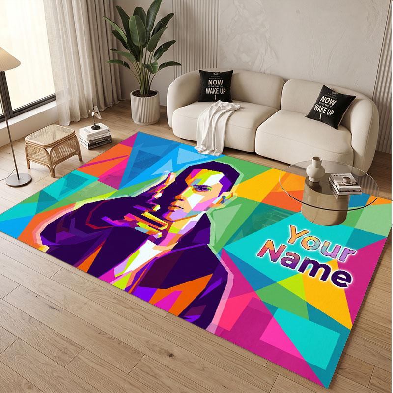 Custom Name Crystal Velvet Rug,Eminem Comfortable Anti Slip Floor Mat For Room Decoration