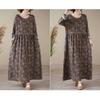 Printed Round Neck Loose Plus Size Long Sleeve Plus Cover Up Dresses