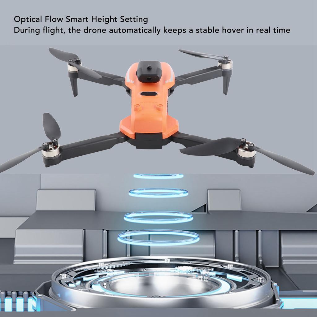 Brushless Motor Drone RC Drone with Double Camera Brushless Motor Drone Remote Controller with Screen Display Orange S9 RC Drone