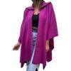Women Cape Jacket Cardigan Fall Spring Coat Dolman Sleeve Turn Down Collar Loose Open Stitch Irregular Hem Solid Color Dating Commuting Poncho
