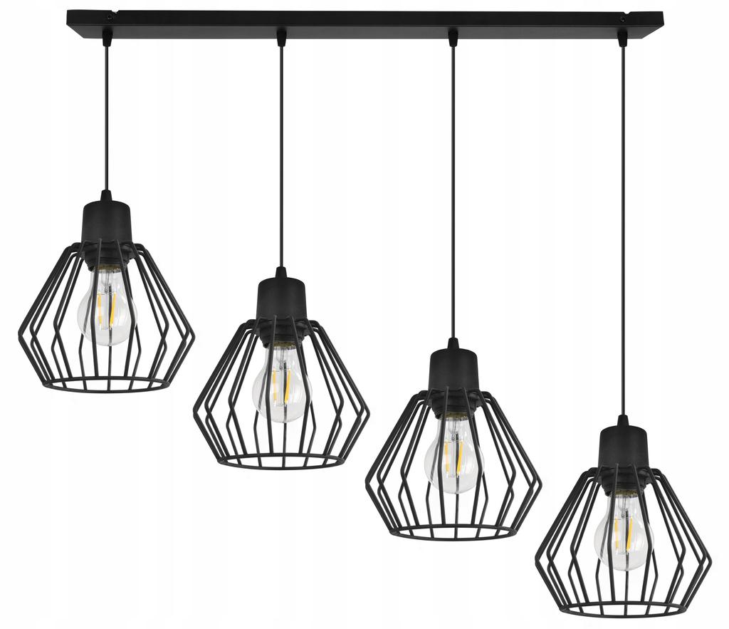 Hanging Lamp, Ceiling Chandelier, Wire Shade, Led
