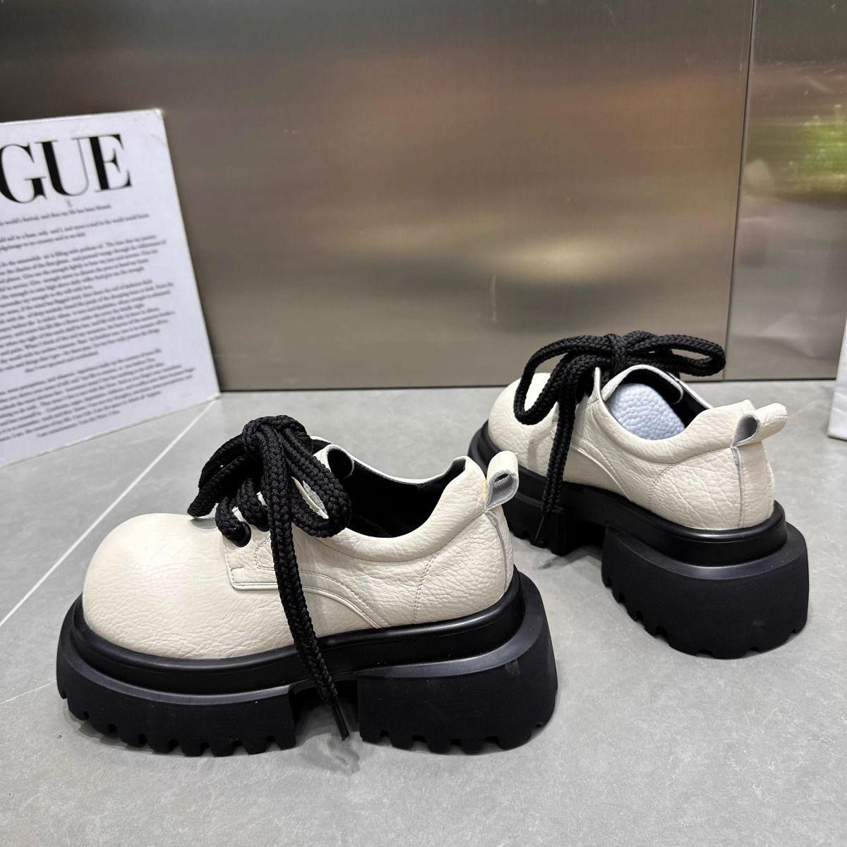 

Британский стиль супер огонь платформа блок шнуровка большая голова JK маленькие кожаные туфли лоферы низкий верх одинарные туфли стиль колледжа женская обувь 40 бежевый